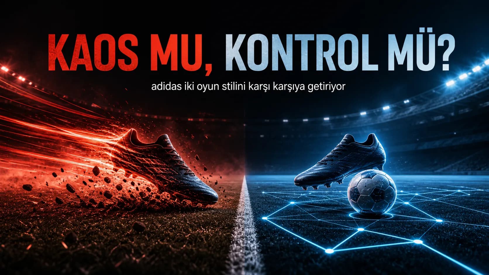 adidas Kaos ve Kontrol kampanyasındaki iki oyun stilini anlatan Cinfikirli kapak görseli