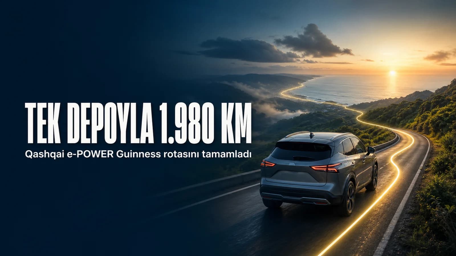Nissan Qashqai e-POWER’ın Kolombiya’daki 1.980 kilometrelik Guinness rotasını anlatan kapak görseli