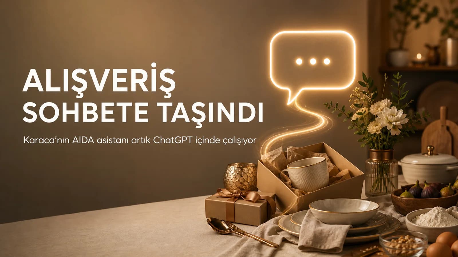 Karaca AIDA alışveriş asistanının ChatGPT içine taşınmasını anlatan kapak görseli