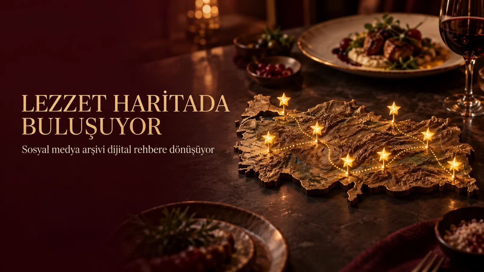 Türkiye haritasında parlayan restoran yıldızlarını gösteren Eker dijital rehberi editoryal kapağı