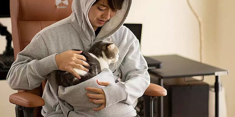 Bilgisayar Başında Çalışırken Rahat Vermeyen Kediler İçin Sweetshirt