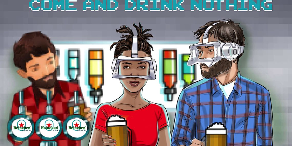 Pikselleştirilmiş Metaverse Evreninde Bir Heineken Barı
